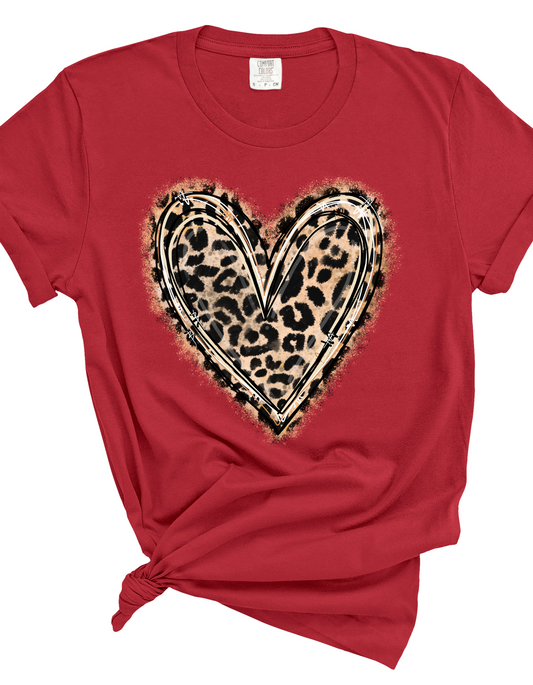 Leopard print heart tshirt